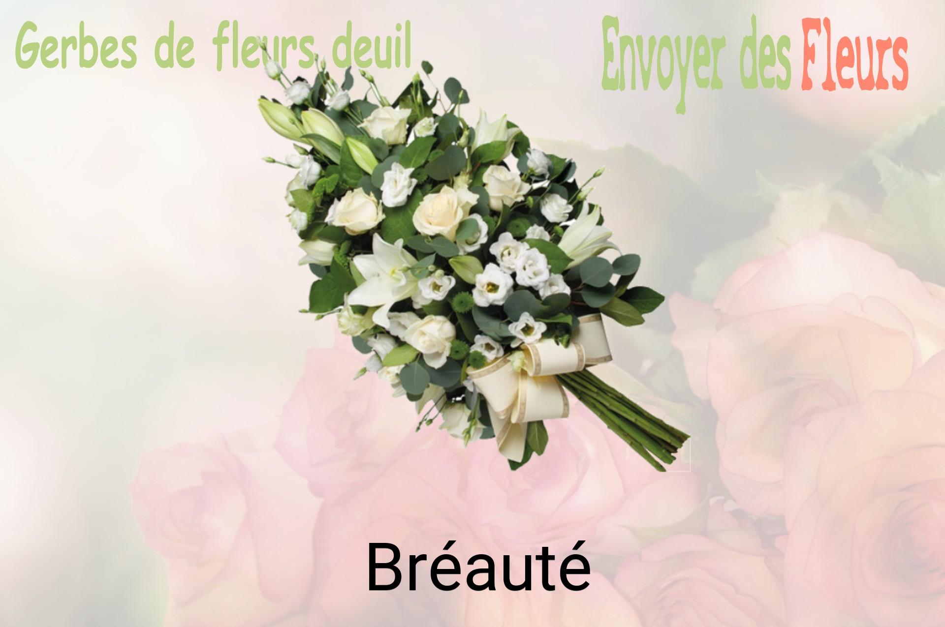 Gerbe de fleurs de deuil livrée à Bréauté